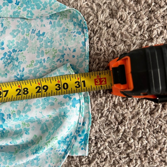 Vince Camuto Blue Floral Print Blouse - Picture 5 of 6